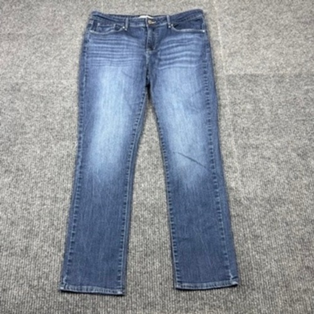 Signature Levi Strauss Gold Label Mid Rise Straight Leg Jeans Blue 14M W32 L32